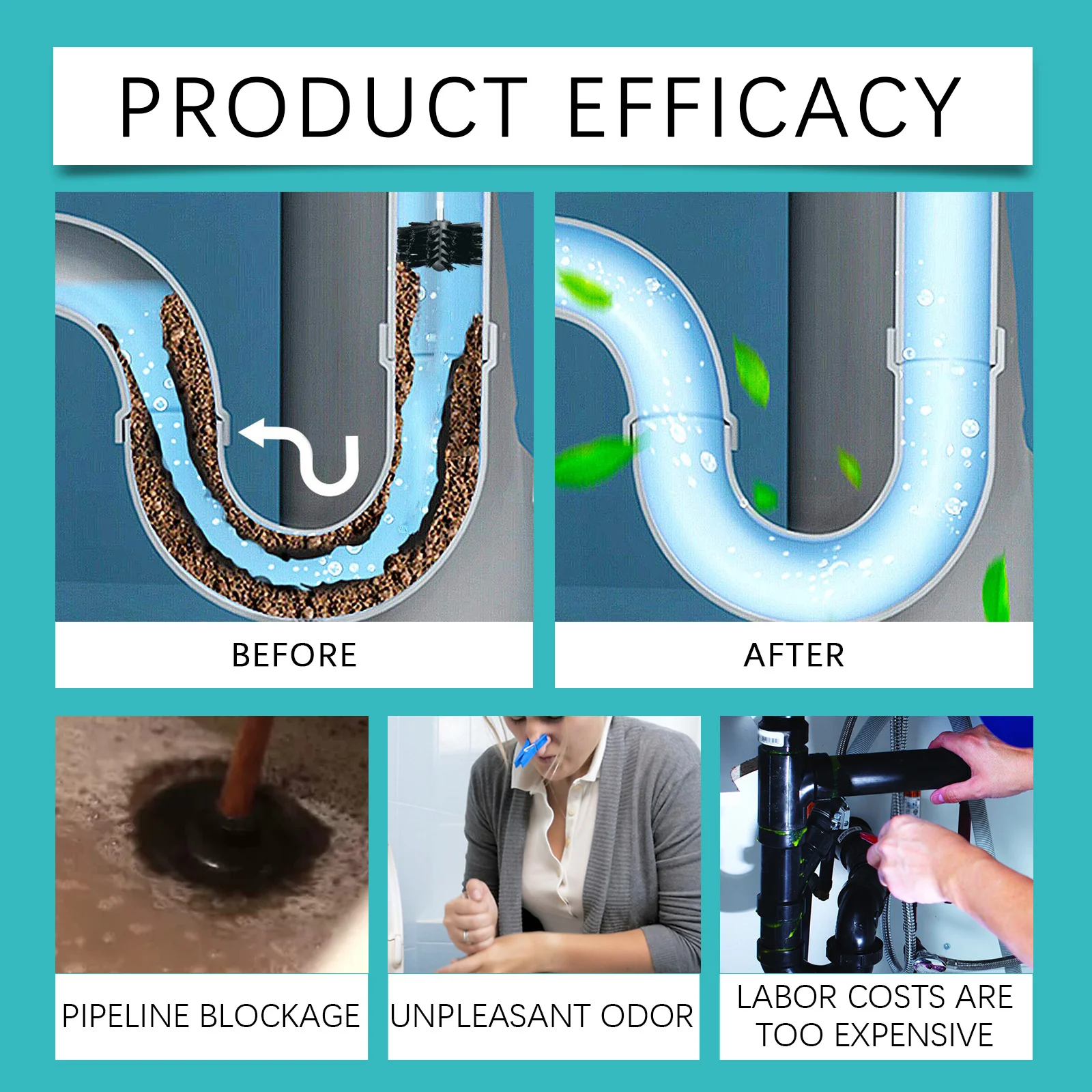 Jue Fish Drain Cleaner and Deodorizer - Dissolves Blockages & Removes Odors 9 drain cleaner deodorizer jue xv2pukec desc 9