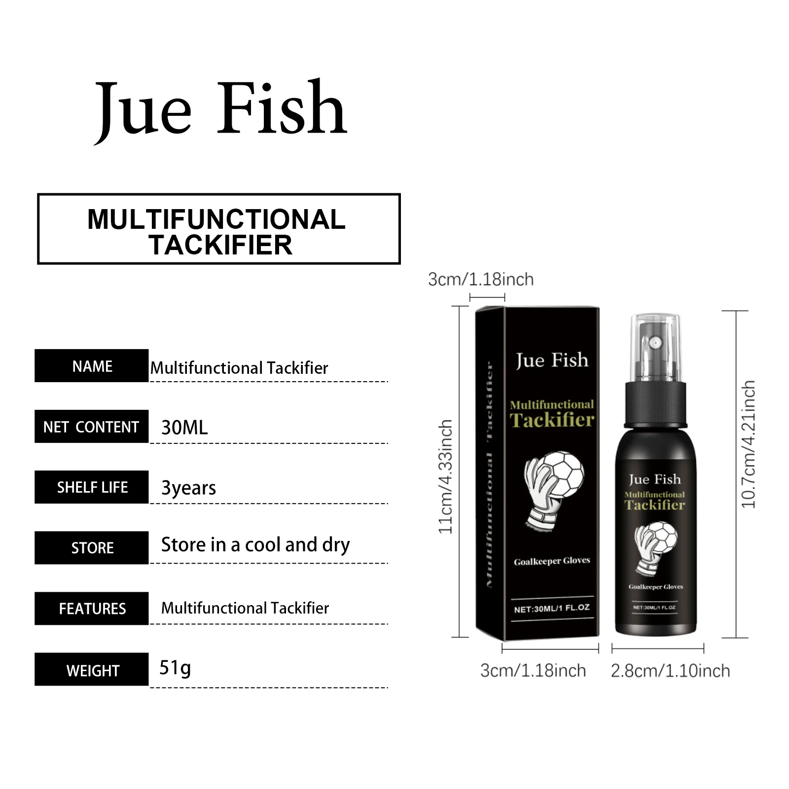 Jue Fish Goalkeeper Gloves Grip Spray - Multifunctional Tackifier for Enhanced Performance 1 goalkeeper glove grip spray jue rva6kd6c desc 1