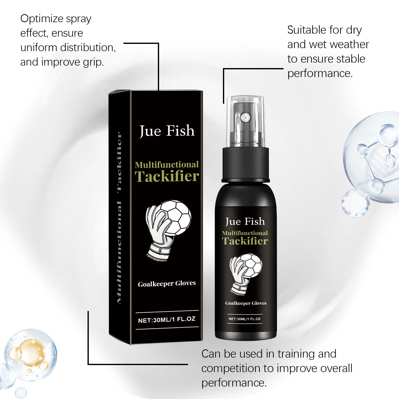 Jue Fish Goalkeeper Gloves Grip Spray - Multifunctional Tackifier for Enhanced Performance 6 goalkeeper glove grip spray jue rva6kd6c desc 6