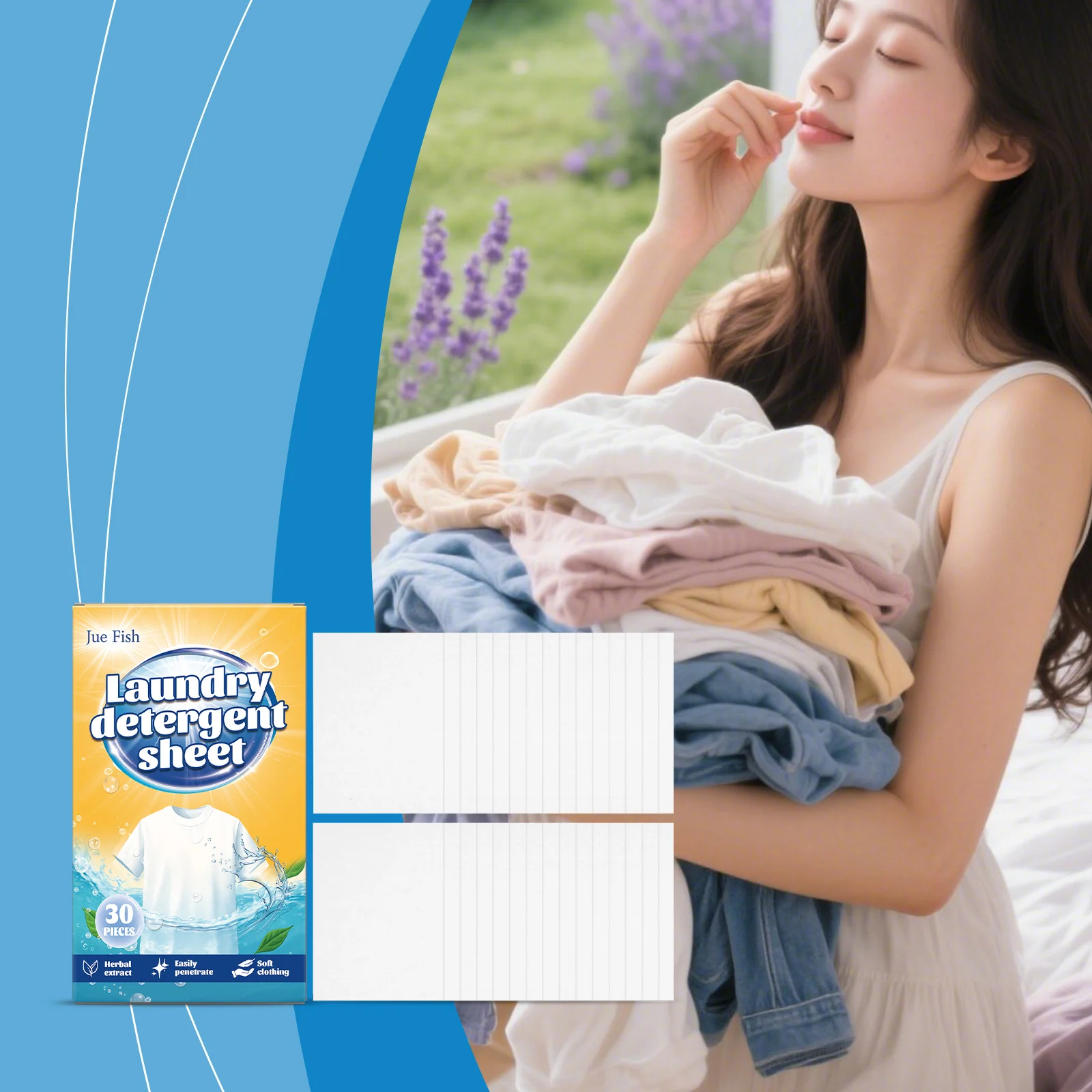Laundry Detergent & Fabric Softener Sheets 30 Count, Deep Cleaning & Static Reduction for Clothes 2 laundry detergent fabric softener sheets 30 count jue x3x7srkx desc 2