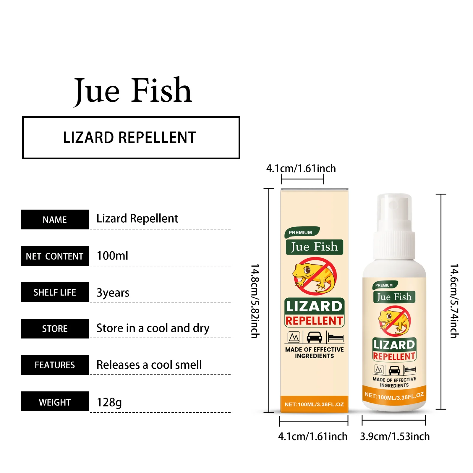 Jue Fish Lizard Repellent Spray - Safe, Quick-Effect Indoor & Outdoor Use 1 lizard repellent spray jue c8jybz3k desc 1