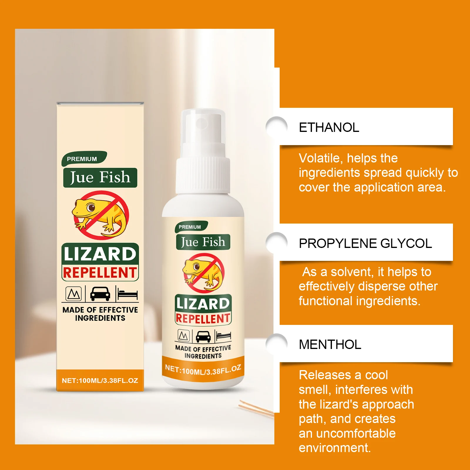 Jue Fish Lizard Repellent Spray - Safe, Quick-Effect Indoor & Outdoor Use 7 lizard repellent spray jue c8jybz3k desc 7