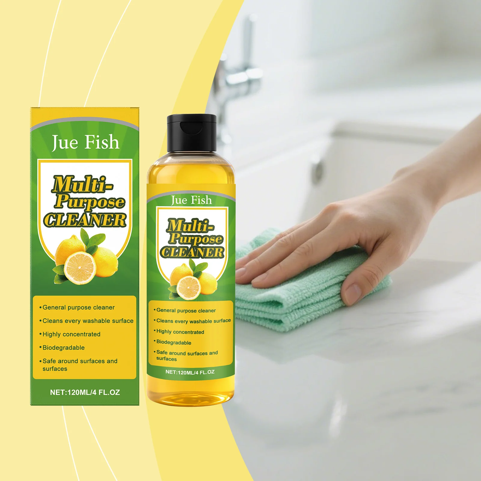 Jue Fish Multi-Purpose Cleaner for Kitchen Bathroom Stain Removal 2 multi purpose cleaner liquid jue z7nqdrv5 desc 2