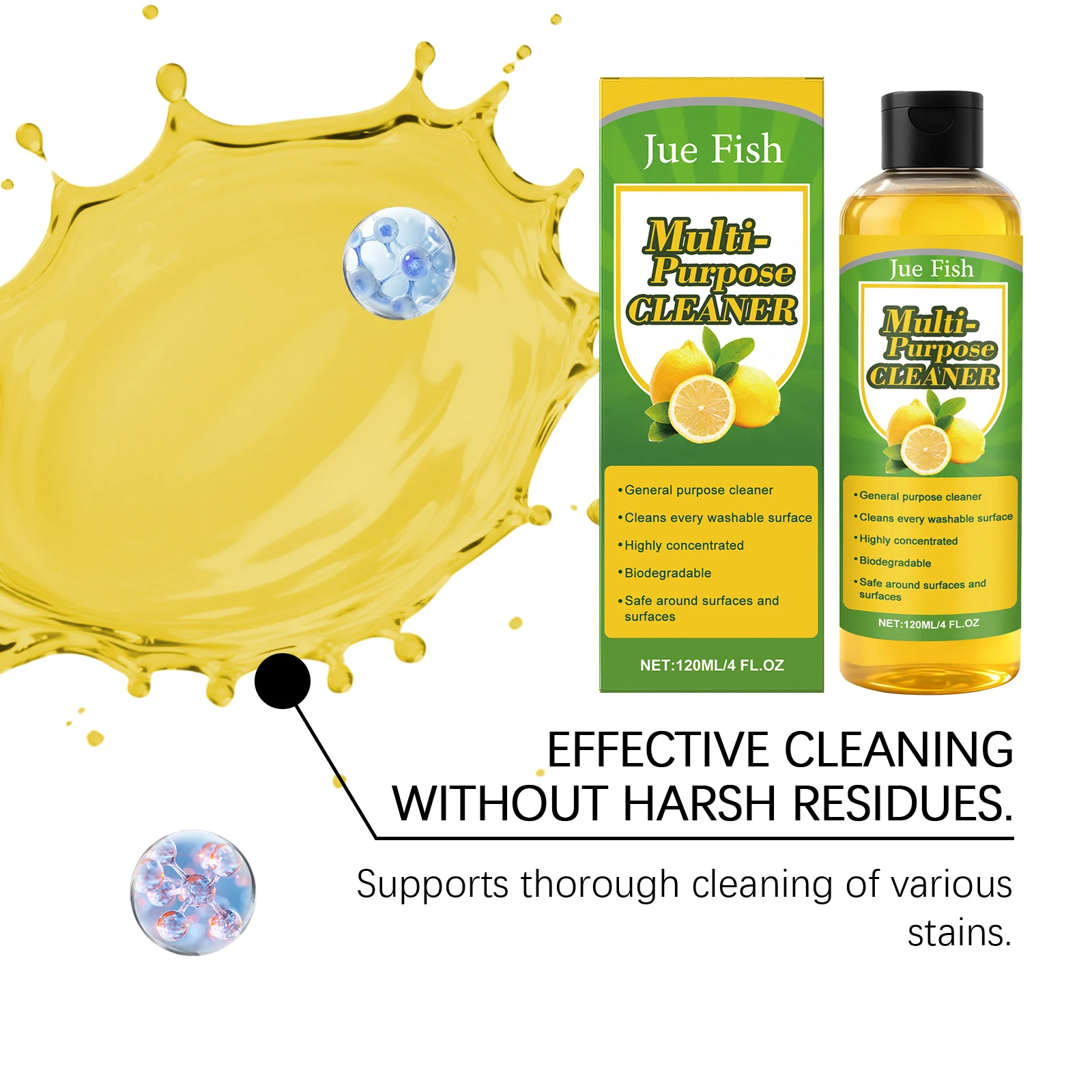 Jue Fish Multi-Purpose Cleaner for Kitchen Bathroom Stain Removal 8 multi purpose cleaner liquid jue z7nqdrv5 desc 8
