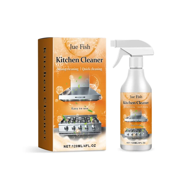multi-purpose-foam-cleaner-kitchen-grease-120ml-jue-tqvs7zzr-1 Jue Fish Multi-Purpose Kitchen Foam Cleaner for quick grease removal on countertops, stoves, and stainless steel