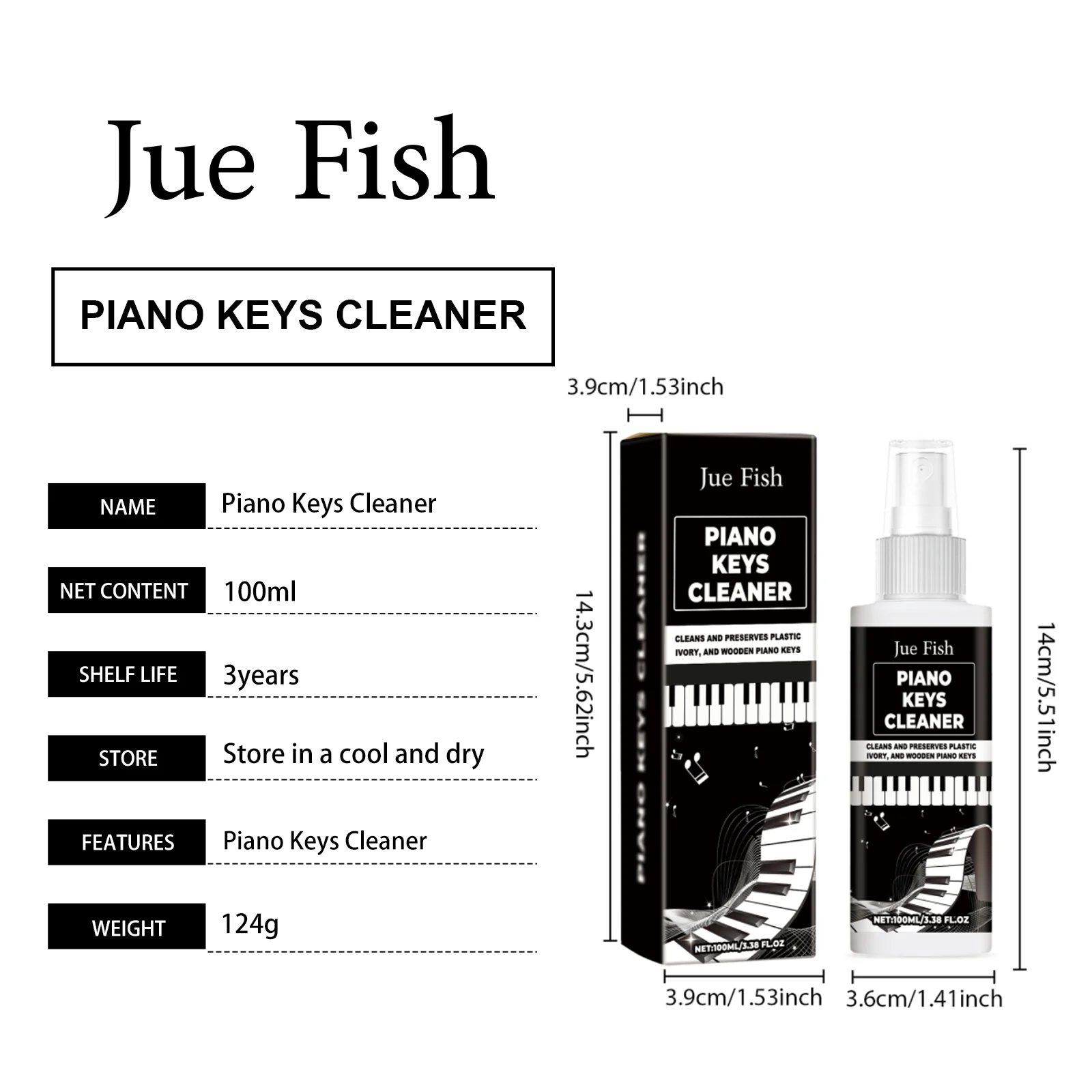 Piano Key Cleaner Spray Removes Fingerprints & Dirt, Protects Plastic, Ivory & Wooden Keys 100ml 1 piano key cleaner spray 100ml jue nqv4ukvz desc 1