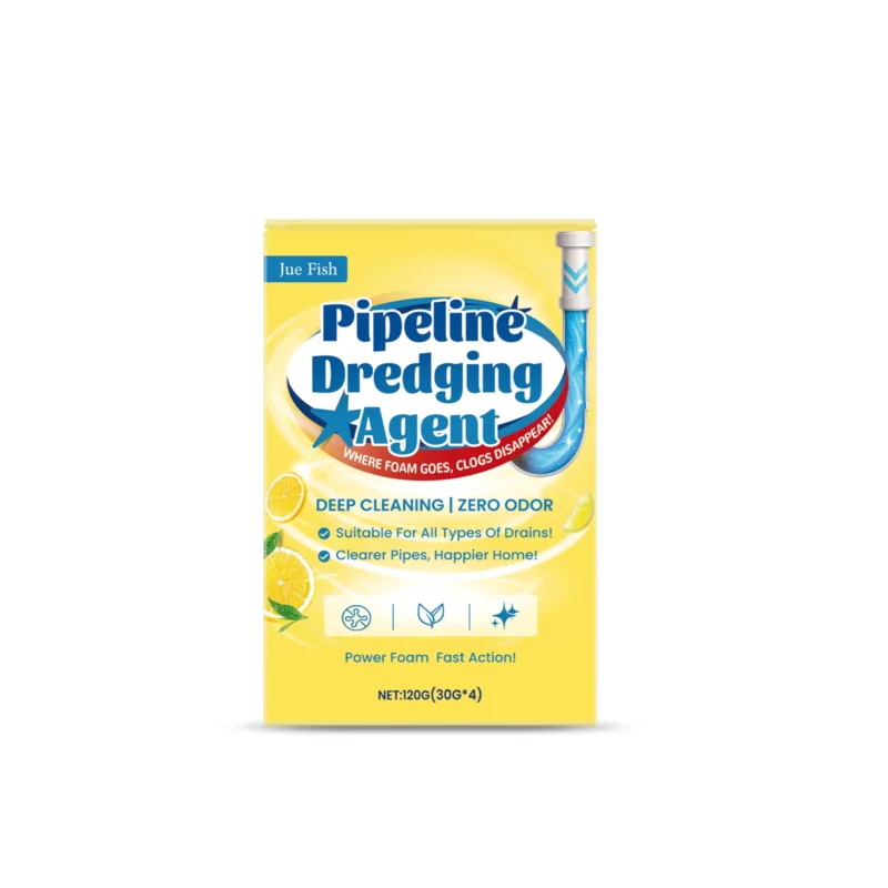 pipe-unclogging-powder-120g-jue-ud3by8j7-1 Jue Fish Pipe Unclogging Powder 120g, a powerful formula to quickly dissolve grease, hair, and food clogs in sinks, drains, and toilets.