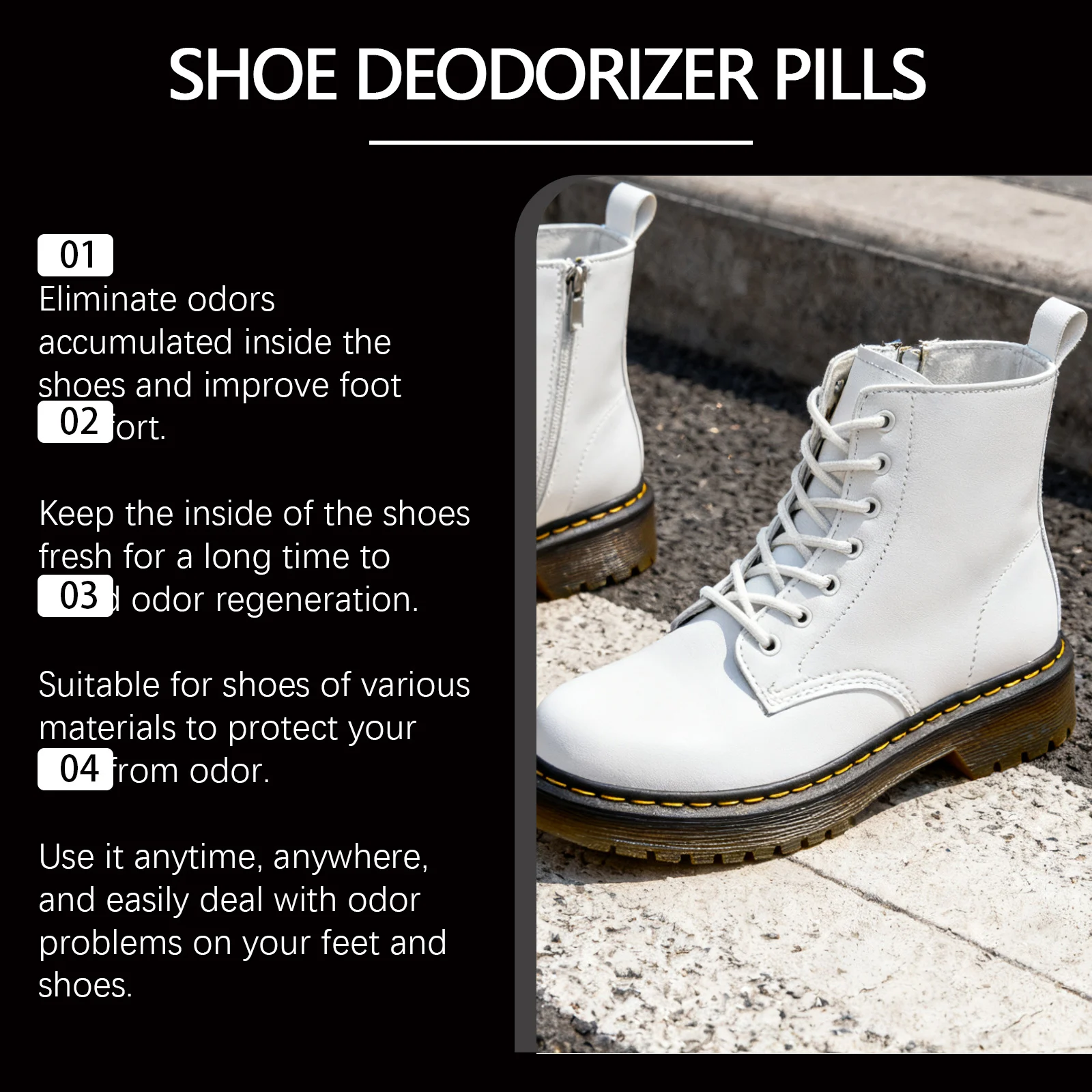 Shoe Deodorizer Capsules Quick Odor Removal Deep Penetration for Fresh Footwear 5 shoe deodorizer capsules jue pmwgfr53 desc 5