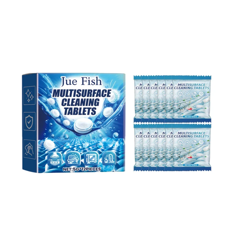 multisurface-cleaning-effervescent-tablets-jue-upzgp52z-1 Jue Fish Multisurface Cleaning Effervescent Tablets for removing grease, stains, and dirt from kitchens and bathrooms